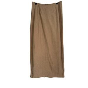 Possessed Clothing Company Brown Worn Faux Suede Pencil Skirt Women's Size 7